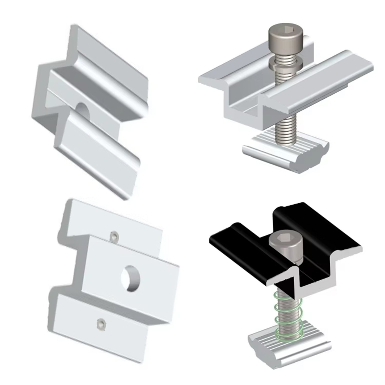 Mid Clamp for Solar Panel Mounting Rail 1 1solar panel mounting aluminum alloy middle clamp 6