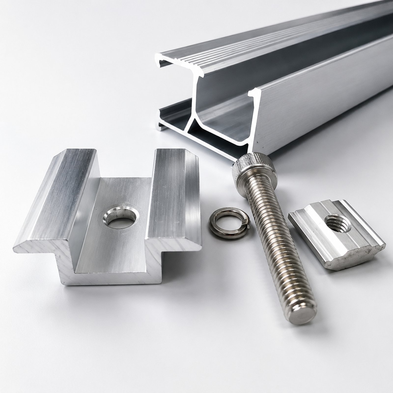 Mid Clamp for Solar Panel Mounting Rail 1 1solar panel mounting aluminum alloy middle clamp 7