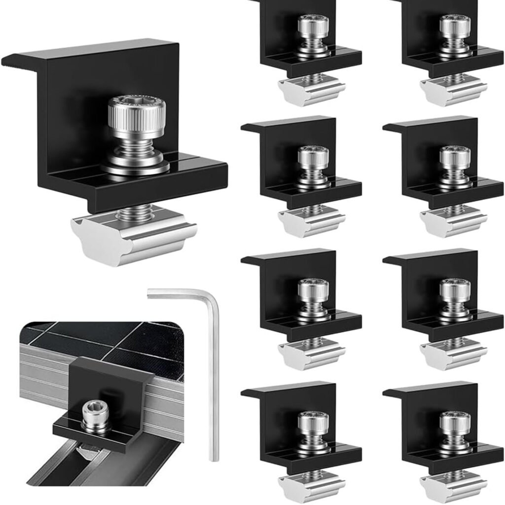1 solar panel end clamp for mounting rails 10