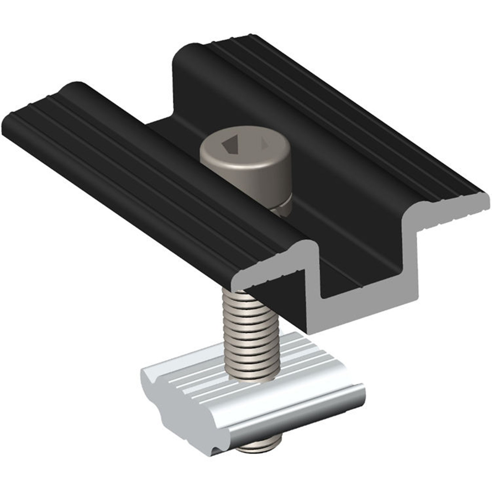 Mid Clamp for Solar Panel Mounting Rail 1 solar panel mounting aluminum alloy middle clamp 3